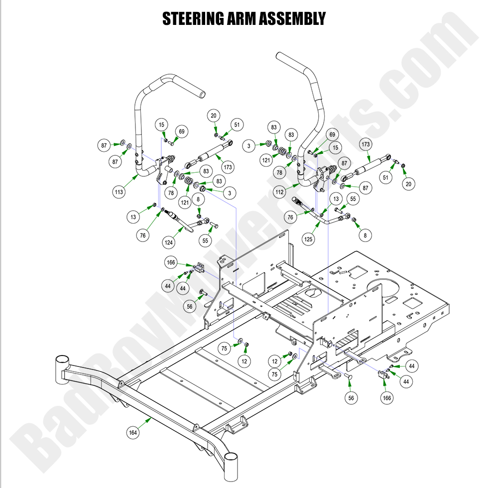 2023ZT AvengerSteering Arm AssemblyBad Boy Mower Parts